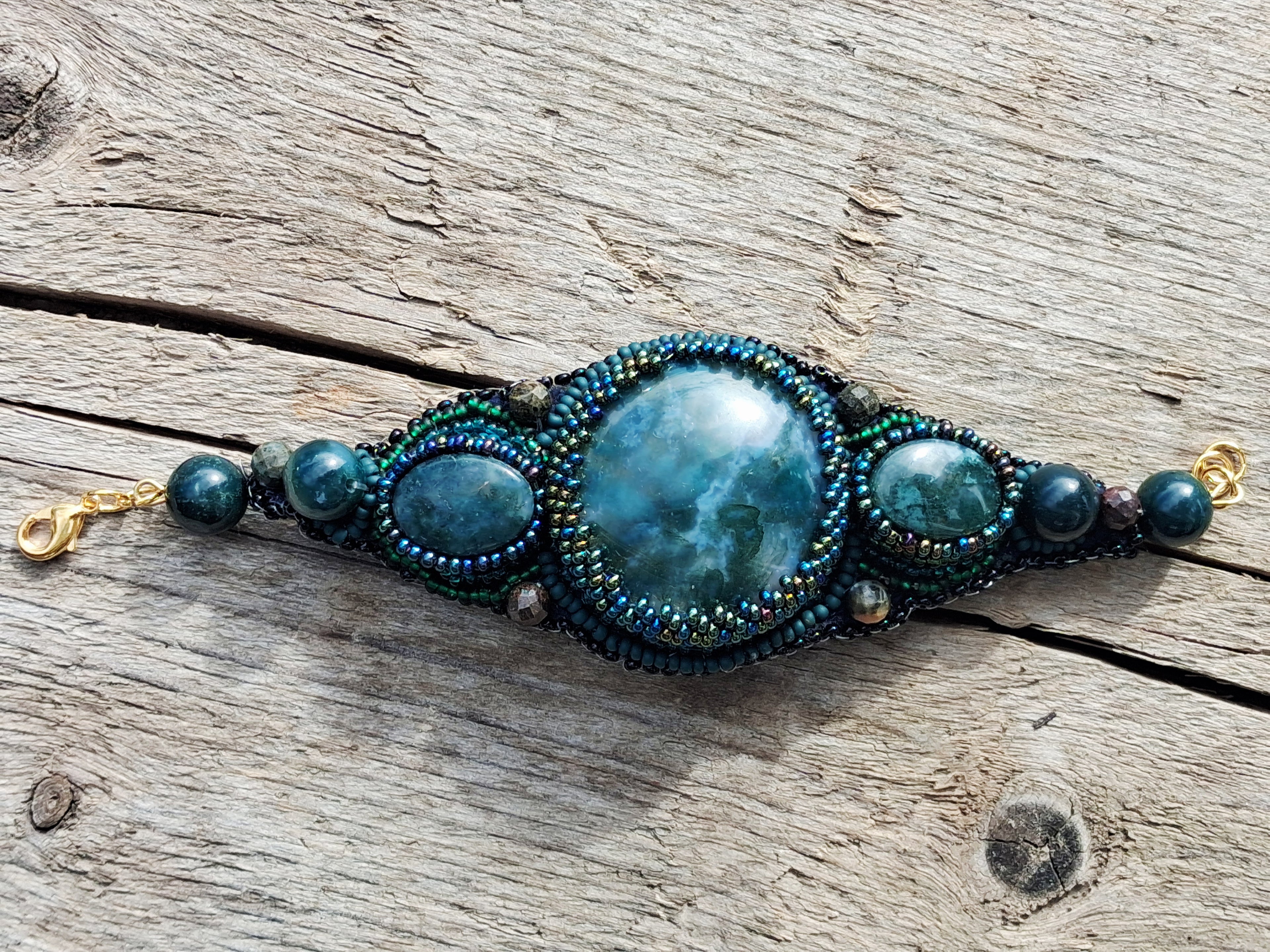 Bracelet "The Breath of the Forest" & Moss Agat