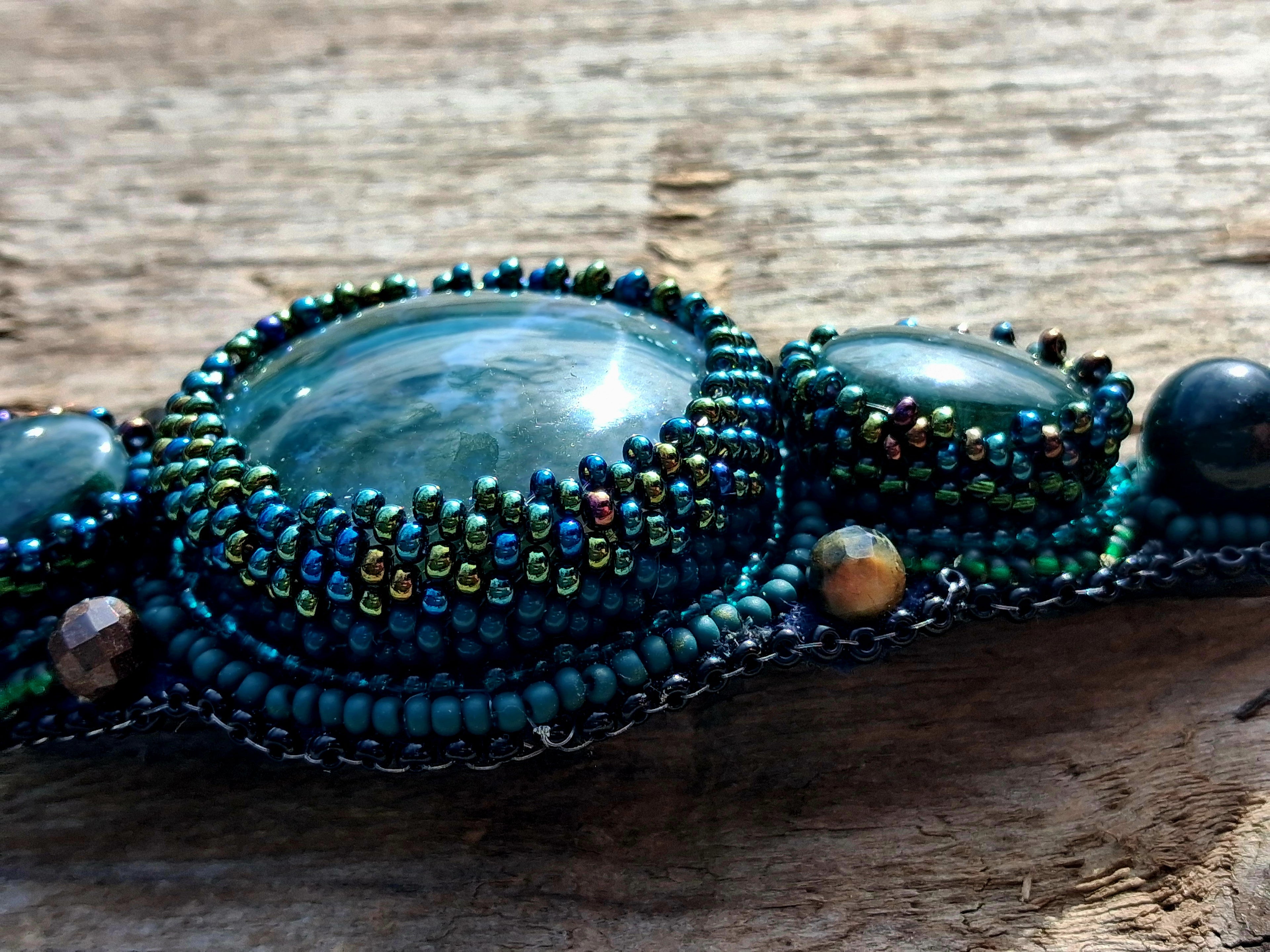 Bracelet "The Breath of the Forest" & Moss Agat