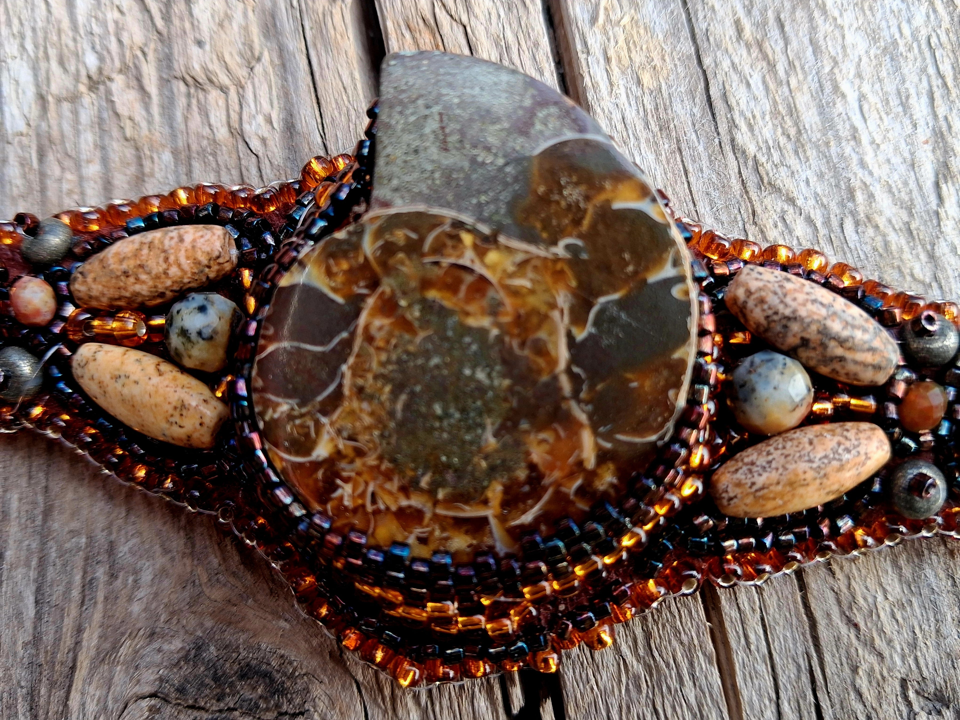 Bracelet "Time on Your Wrist" with Natural Ammonite