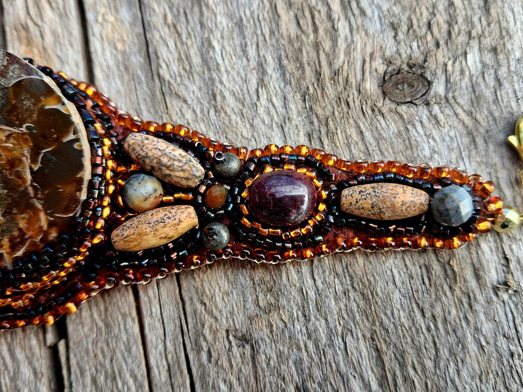 Bracelet "Time on Your Wrist" with Natural Ammonite