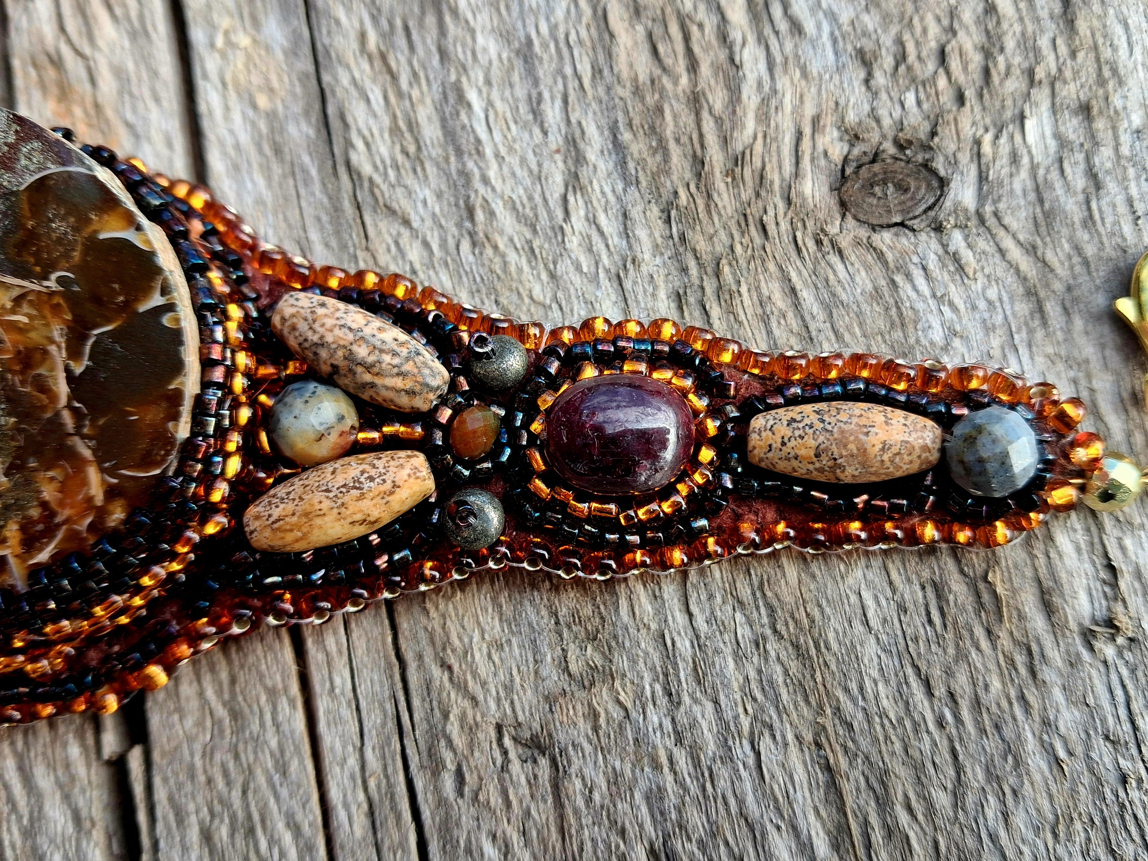 Bracelet "Time on Your Wrist" with Natural Ammonite
