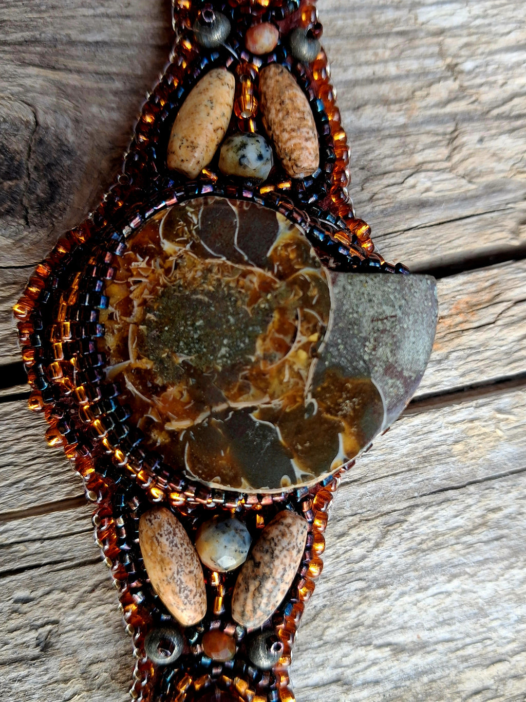 Bracelet "Time on Your Wrist" with Natural Ammonite