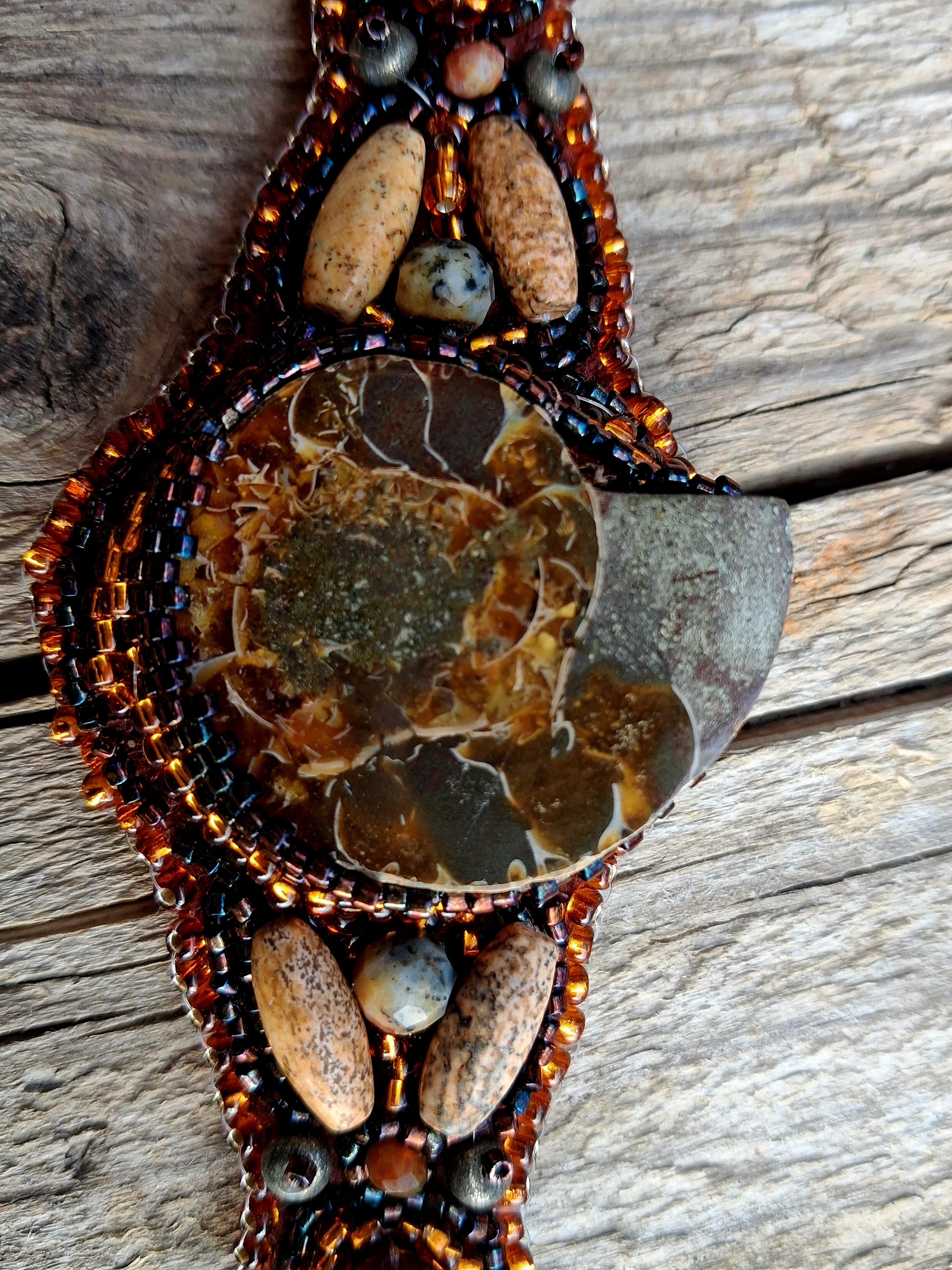 Bracelet "Time on Your Wrist" with Natural Ammonite
