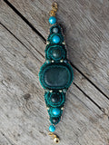 Bracelet "The Heart of the Ocean" & Fluorite& Moss Agate & Amazonite