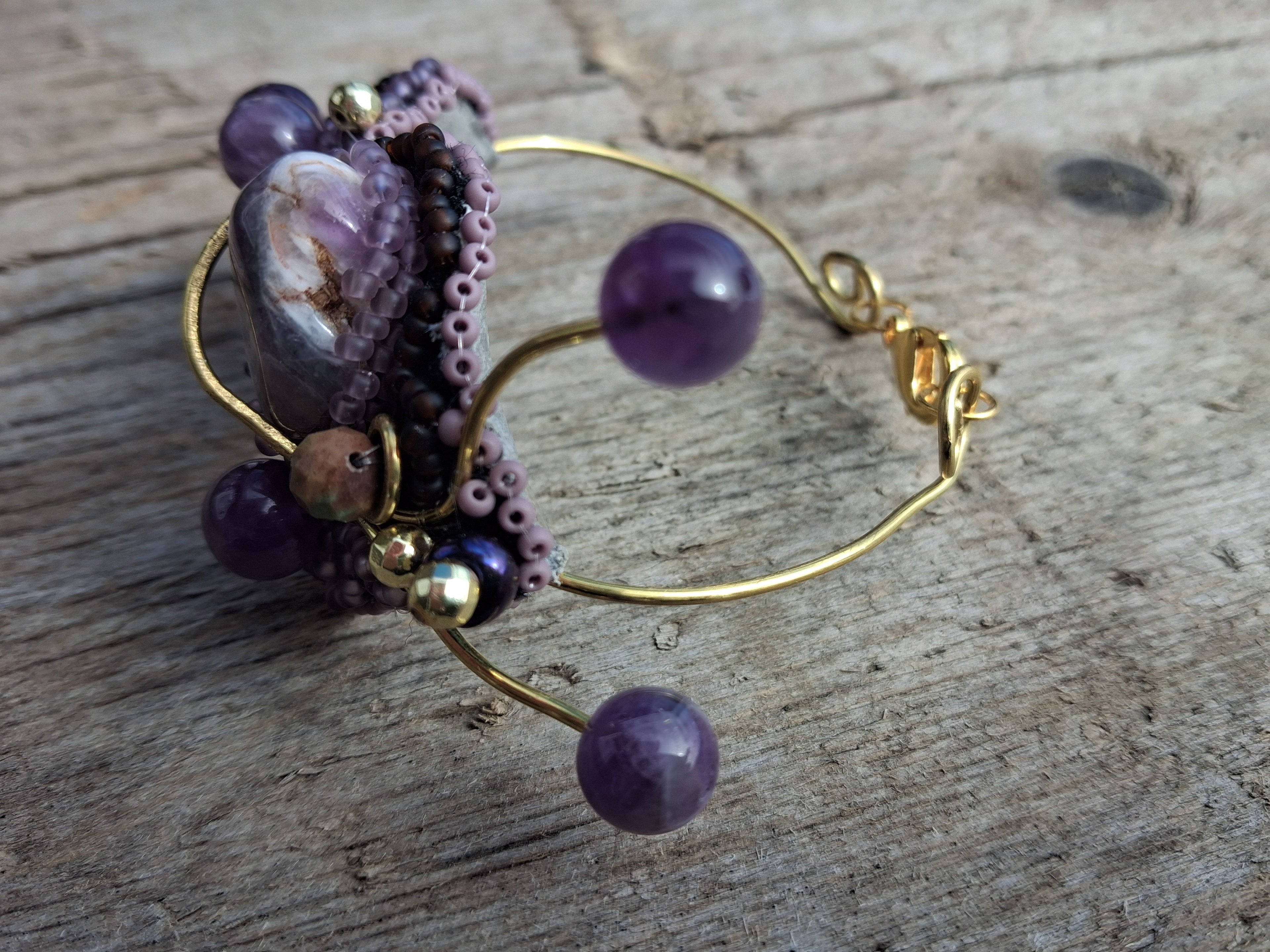 Bracelet "The Lilac Snail" & Amethyst