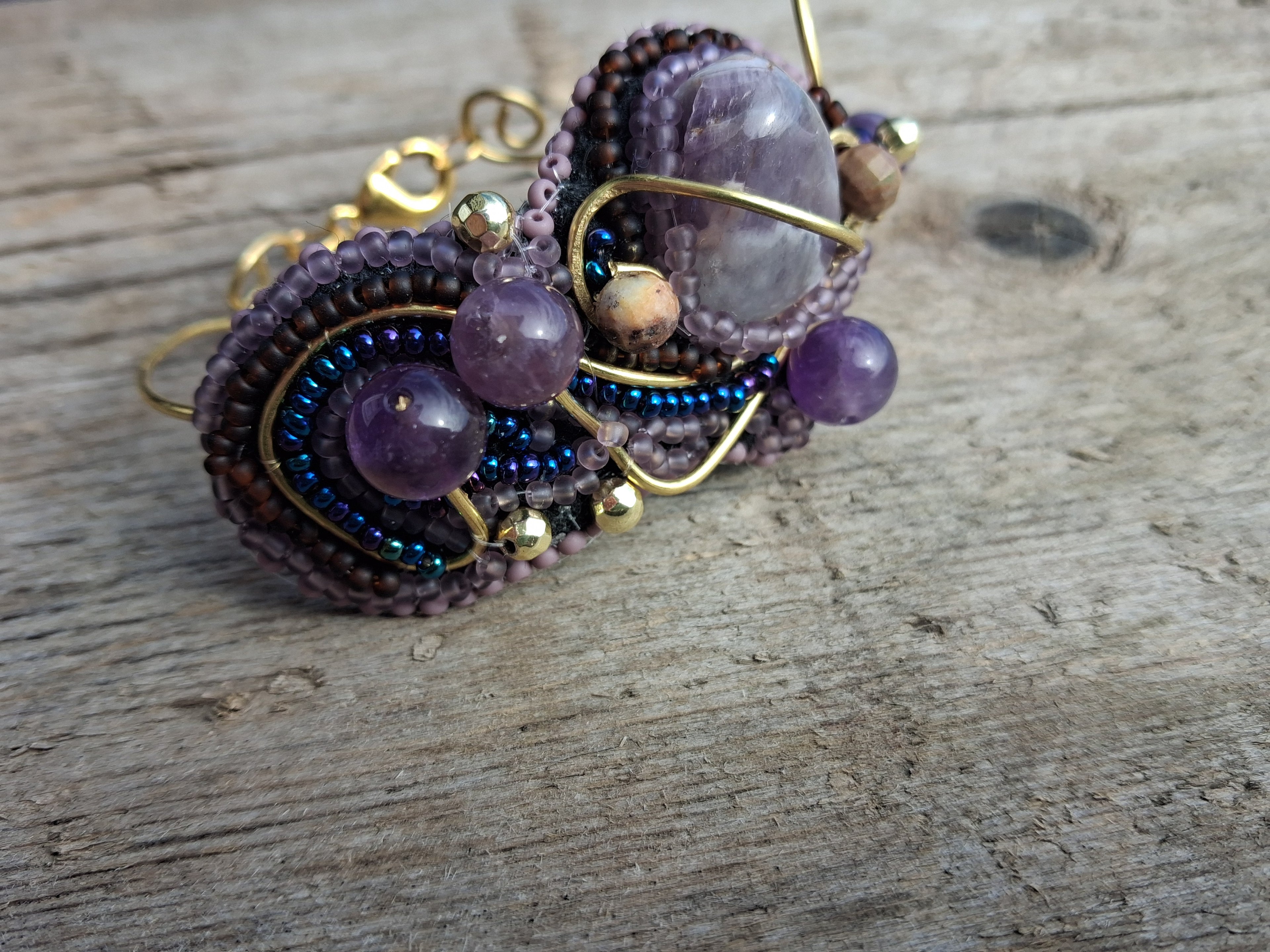 Bracelet "The Lilac Snail" & Amethyst