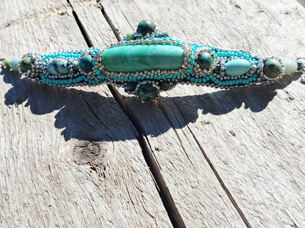 Bracelet "Turquoise Harmony" & Agate&Amazonite&African Turquoise