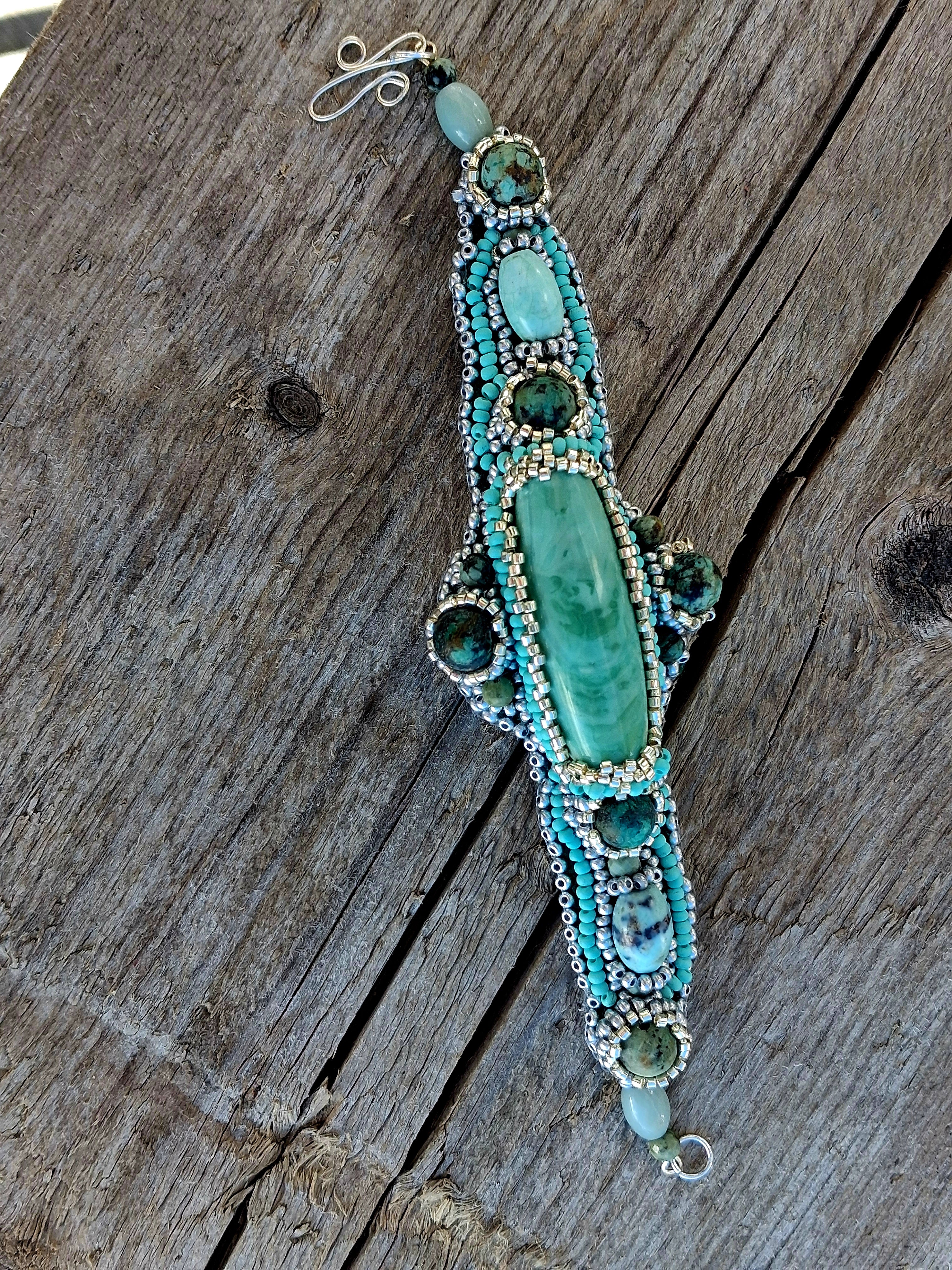 Bracelet "Turquoise Harmony" & Agate&Amazonite&African Turquoise