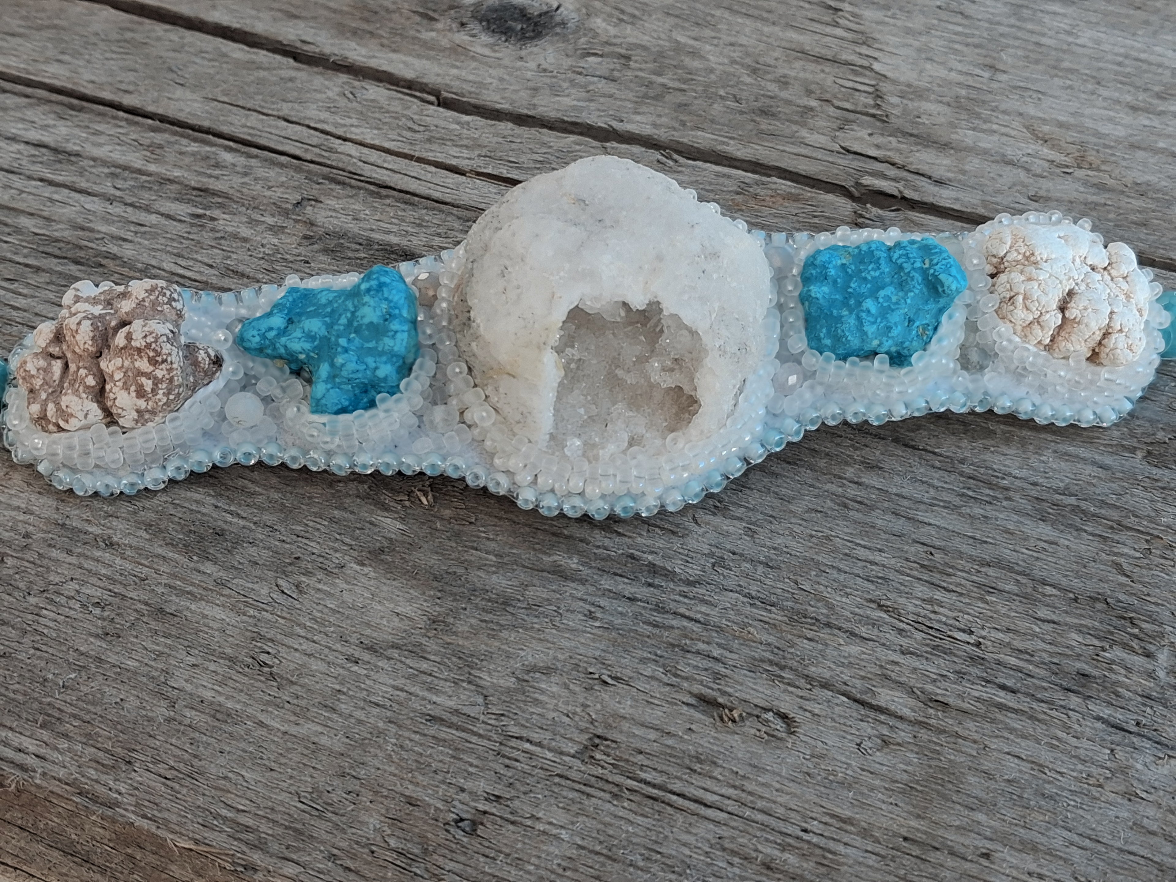Bracelet "Glacier" & Crystal Geode