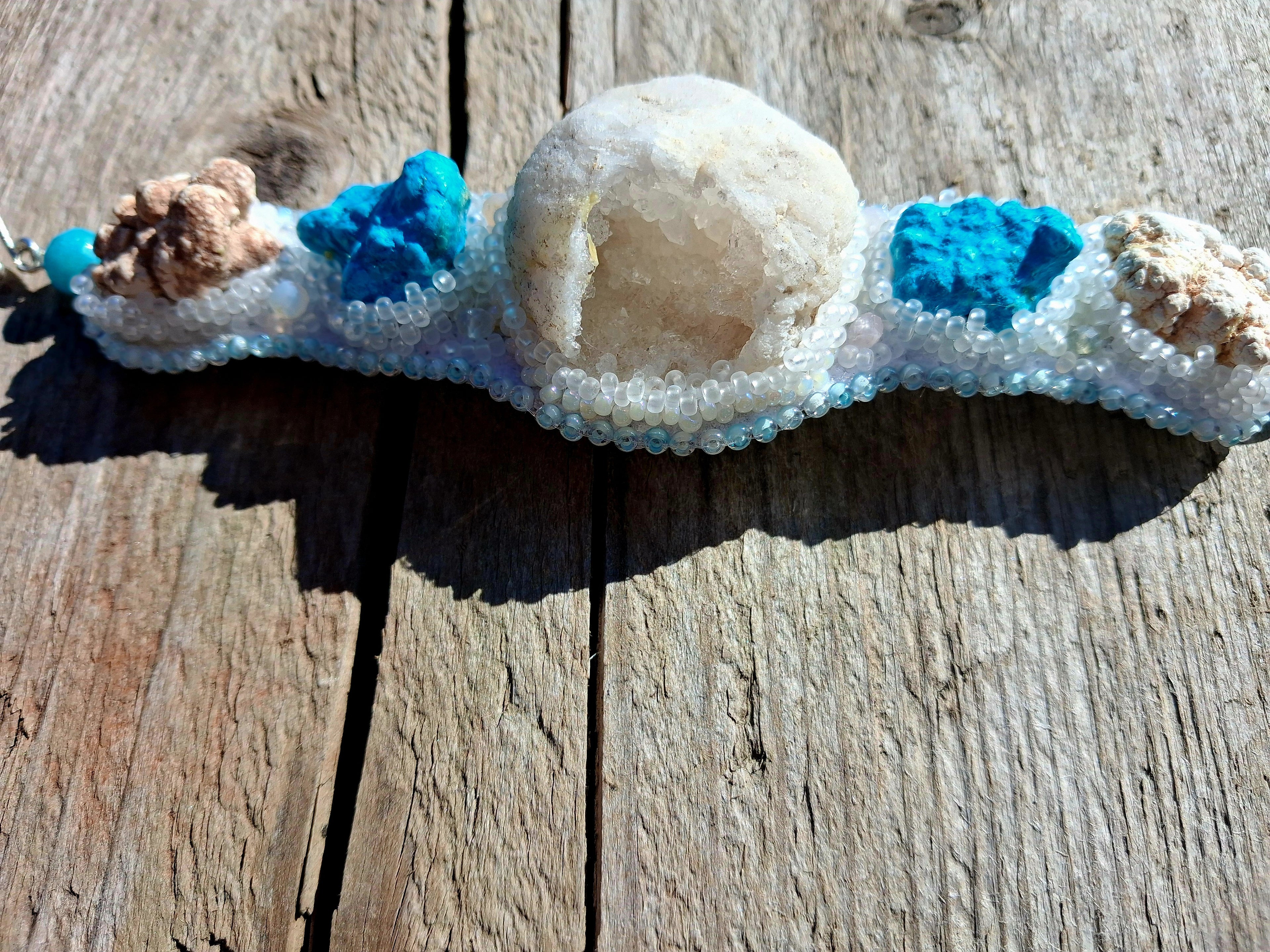 Bracelet "Glacier" & Crystal Geode