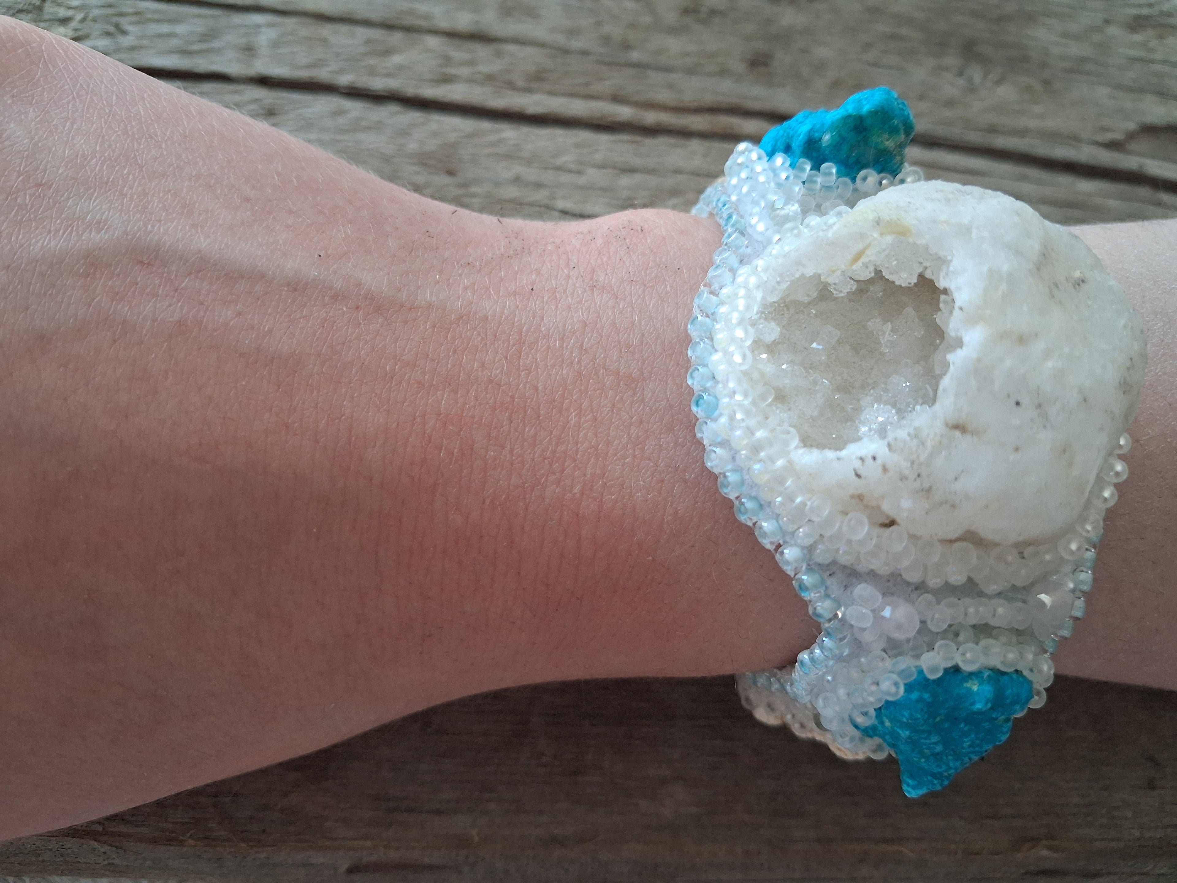 Bracelet "Glacier" & Crystal Geode