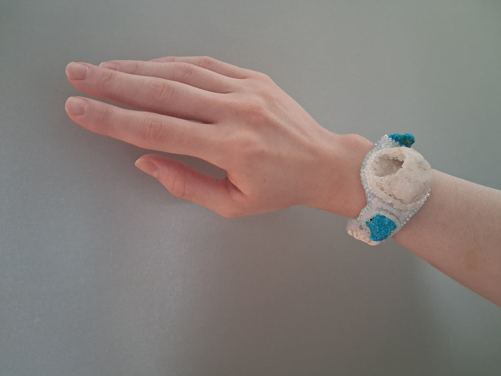 Bracelet "Glacier" & Crystal Geode