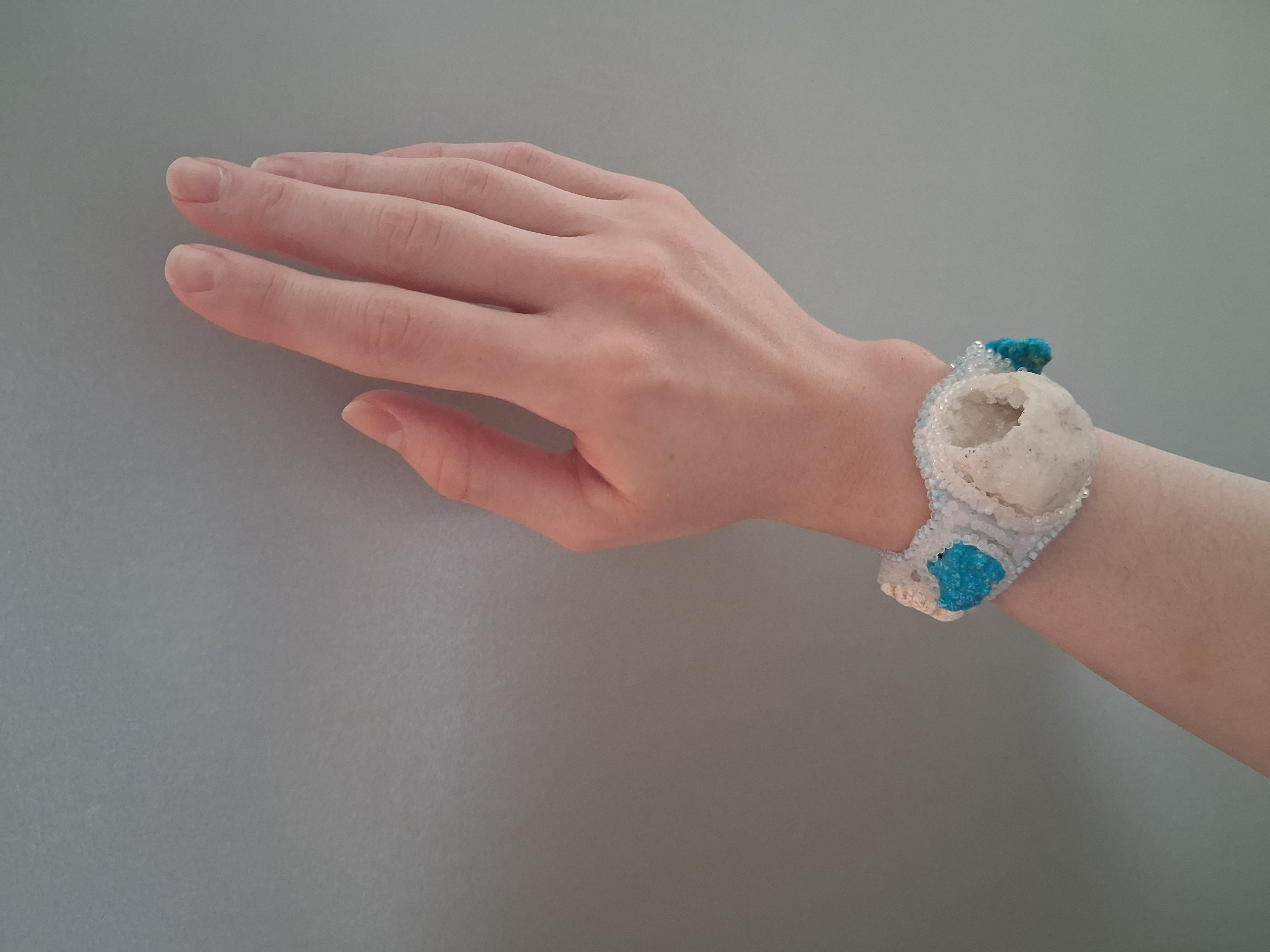 Bracelet "Glacier" & Crystal Geode