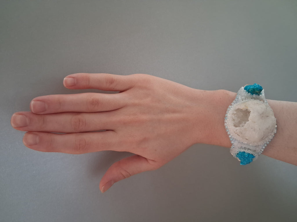 Bracelet "Glacier" & Crystal Geode