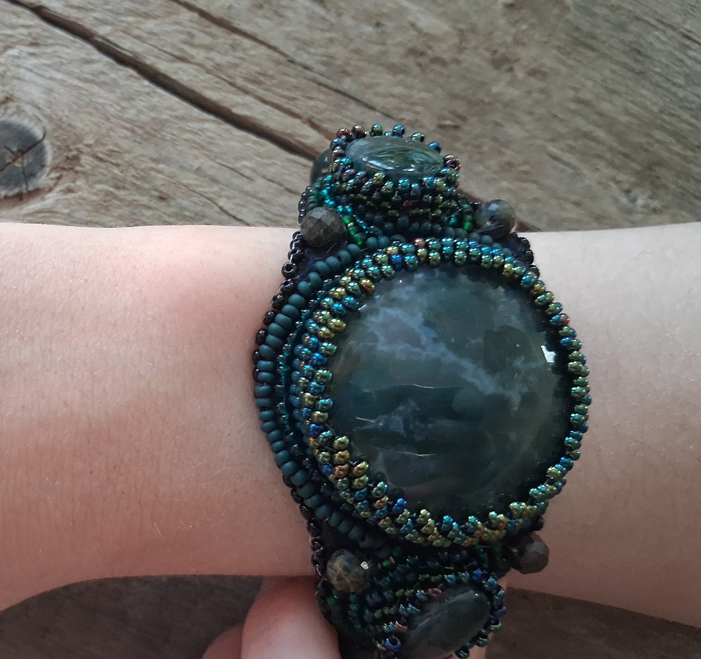 Bracelet "The Breath of the Forest" & Moss Agat