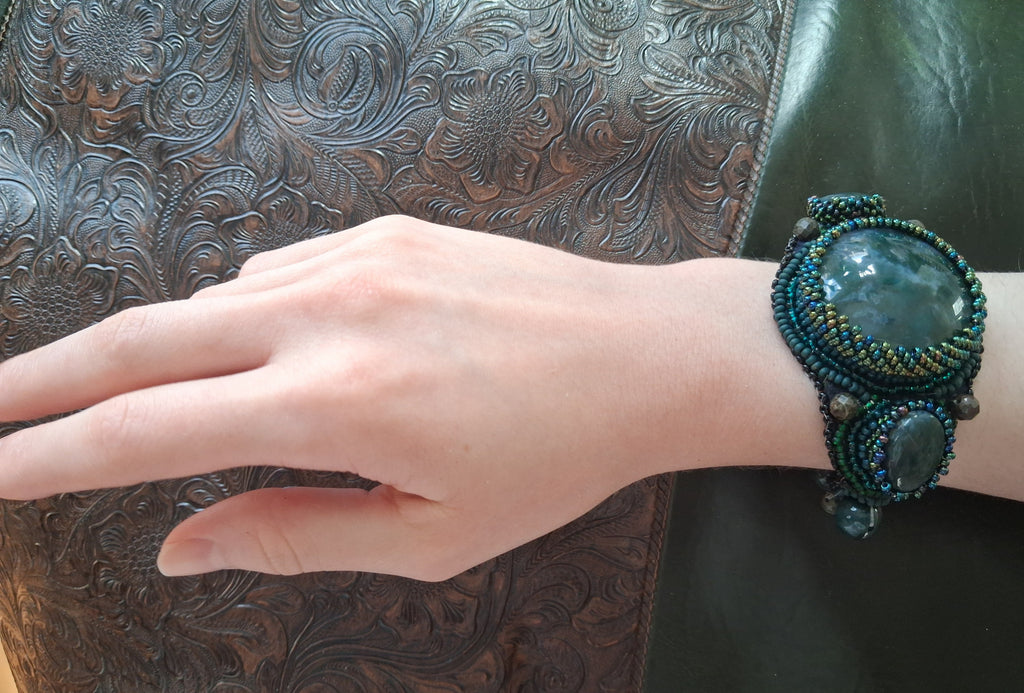 Bracelet "The Breath of the Forest" & Moss Agat