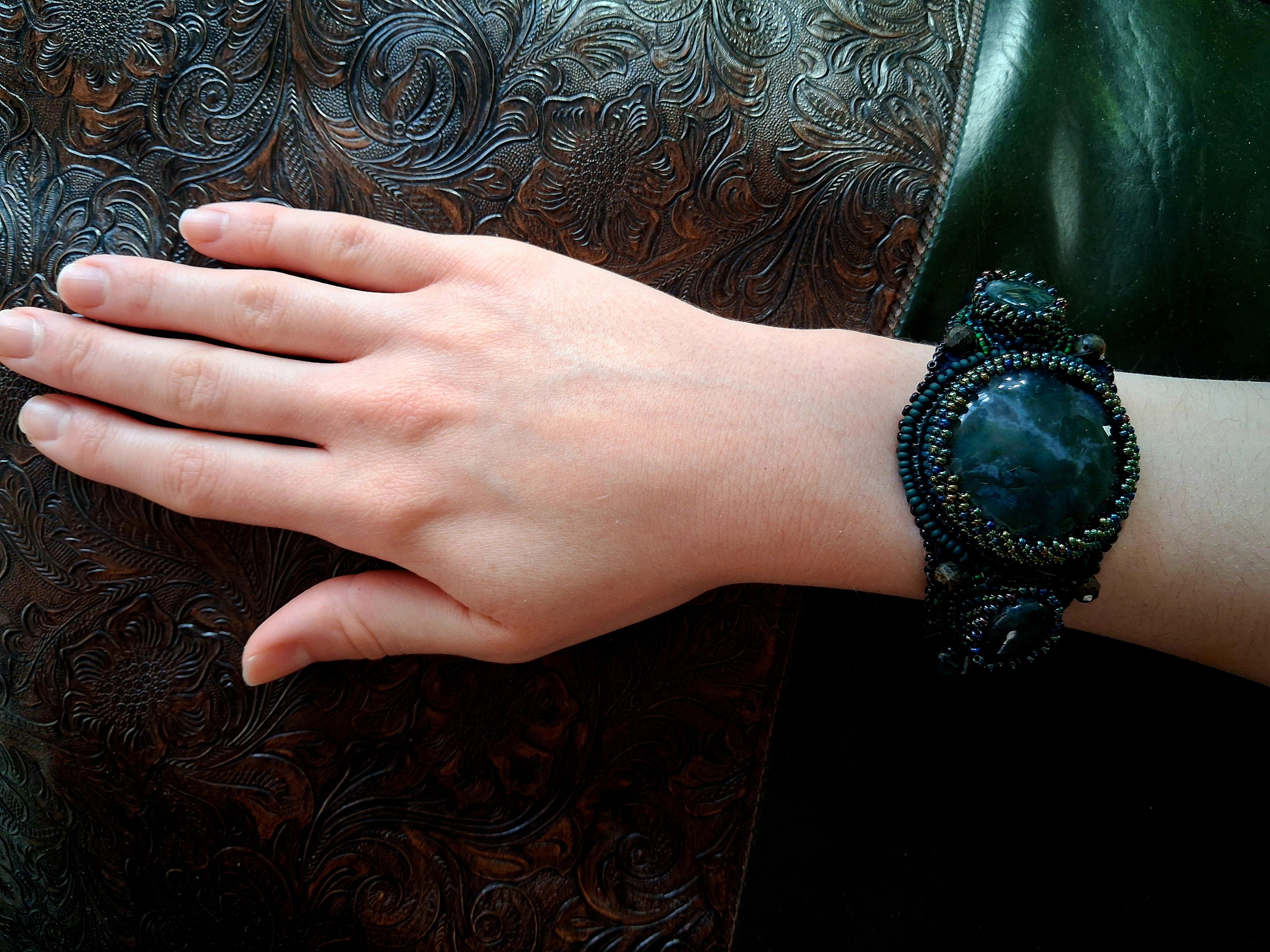 Bracelet "The Breath of the Forest" & Moss Agat