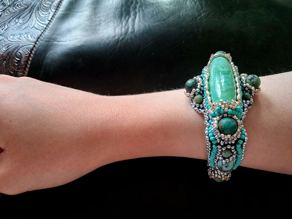 Bracelet "Turquoise Harmony" & Agate&Amazonite&African Turquoise