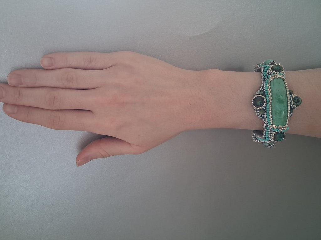 Bracelet "Turquoise Harmony" & Agate&Amazonite&African Turquoise