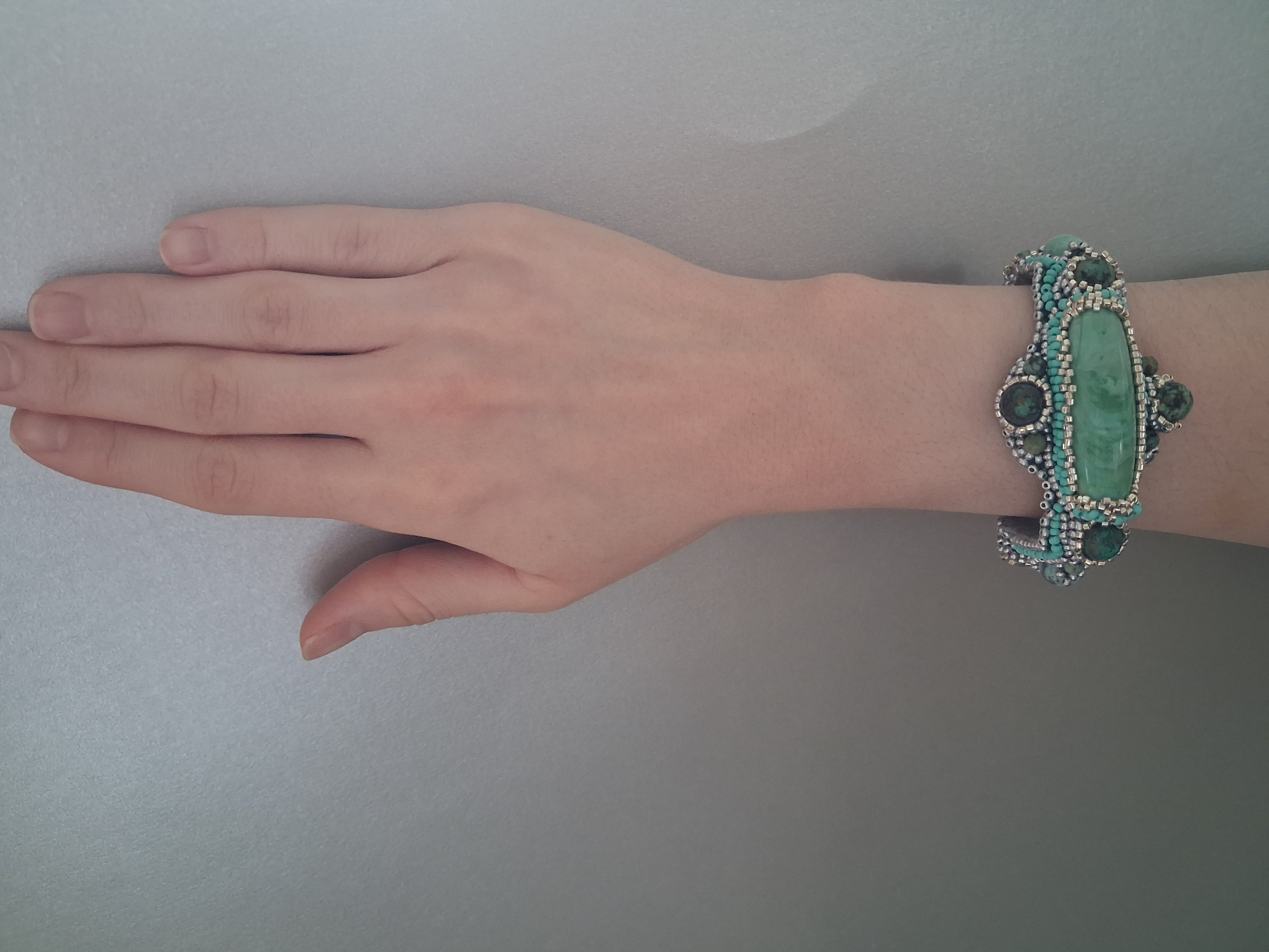 Bracelet "Turquoise Harmony" & Agate&Amazonite&African Turquoise