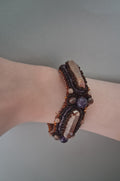 Bracelet "Golden Glow" &Quartz&Amethyst