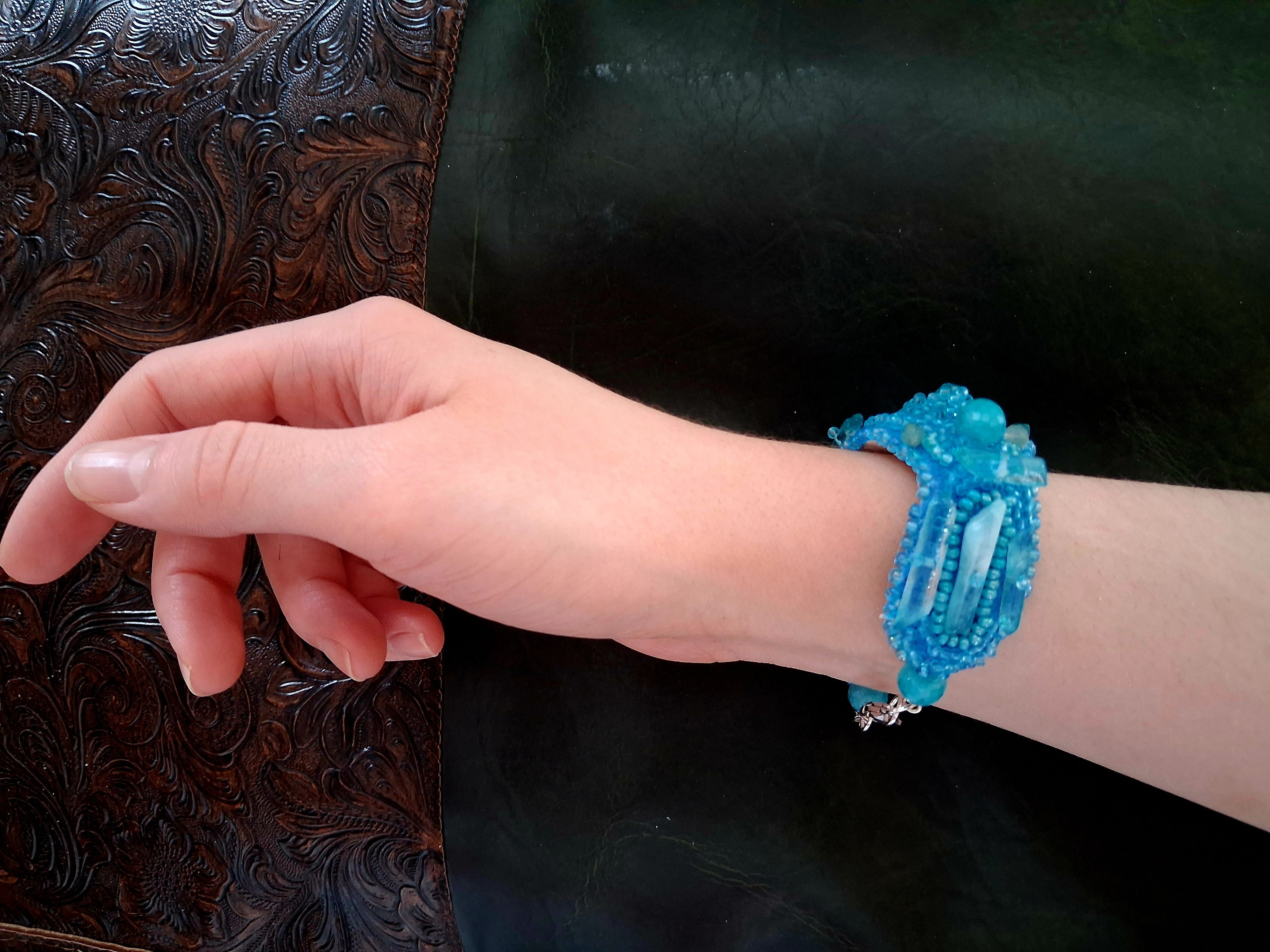 Bracelet "Ocean Breeze" & Quarts& Amazonite