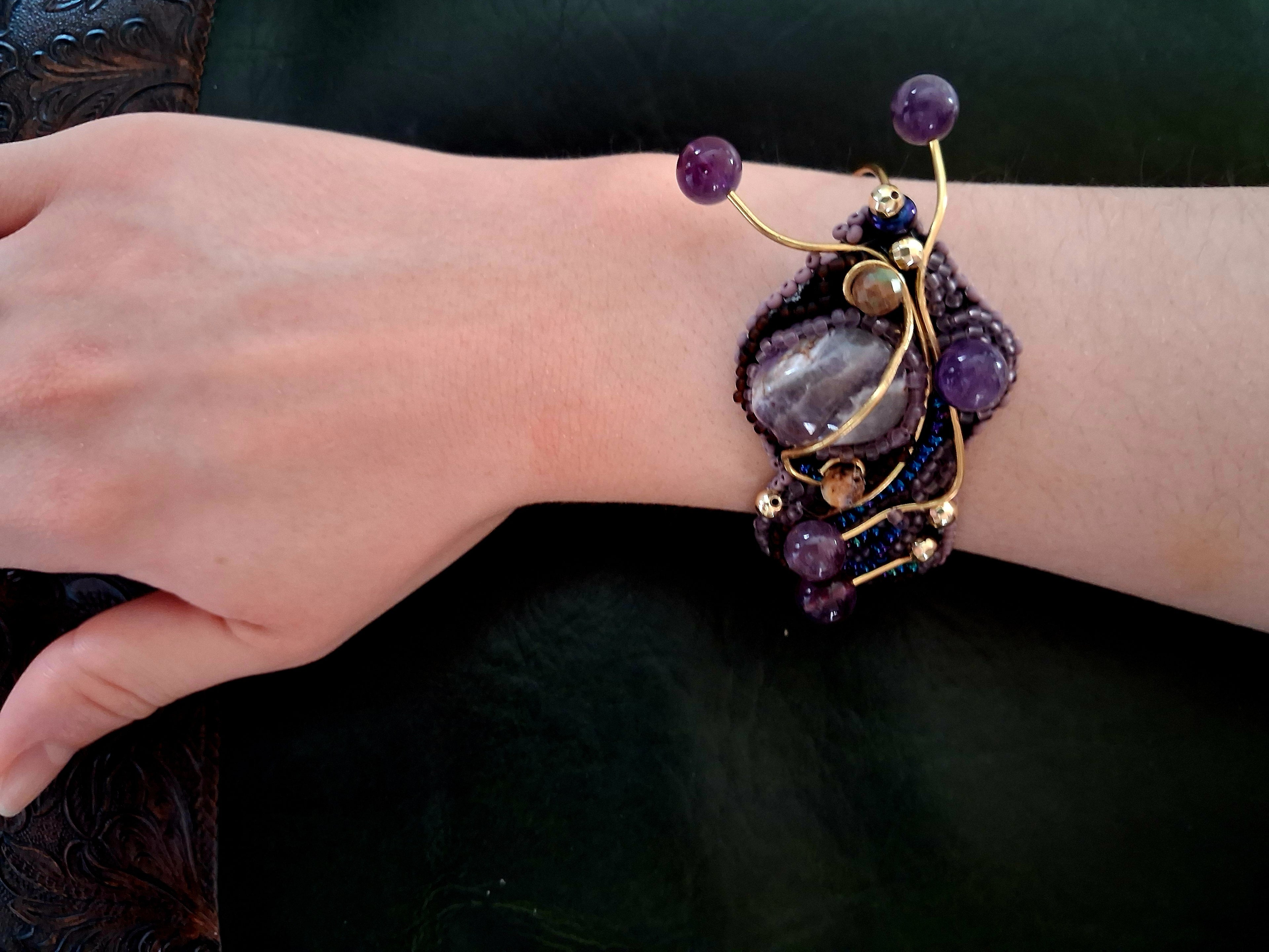 Bracelet "The Lilac Snail" & Amethyst