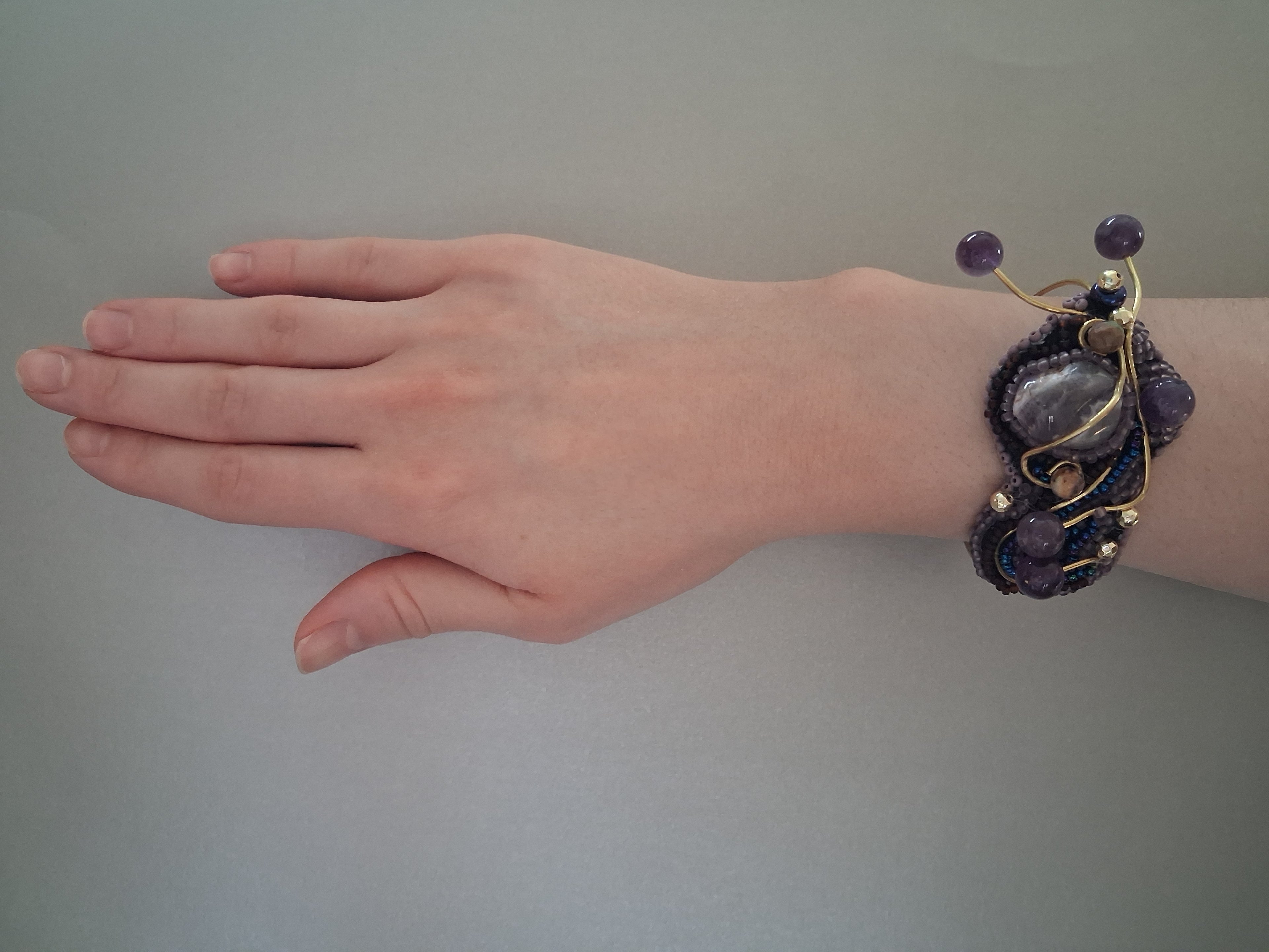Bracelet "The Lilac Snail" & Amethyst