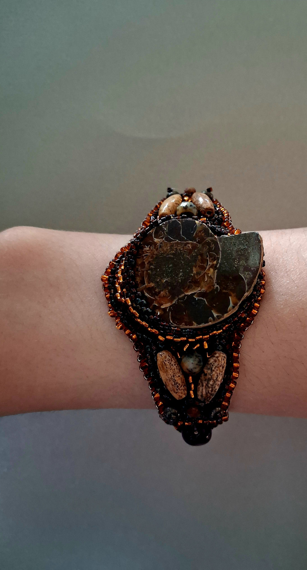 Bracelet "Time on Your Wrist" with Natural Ammonite