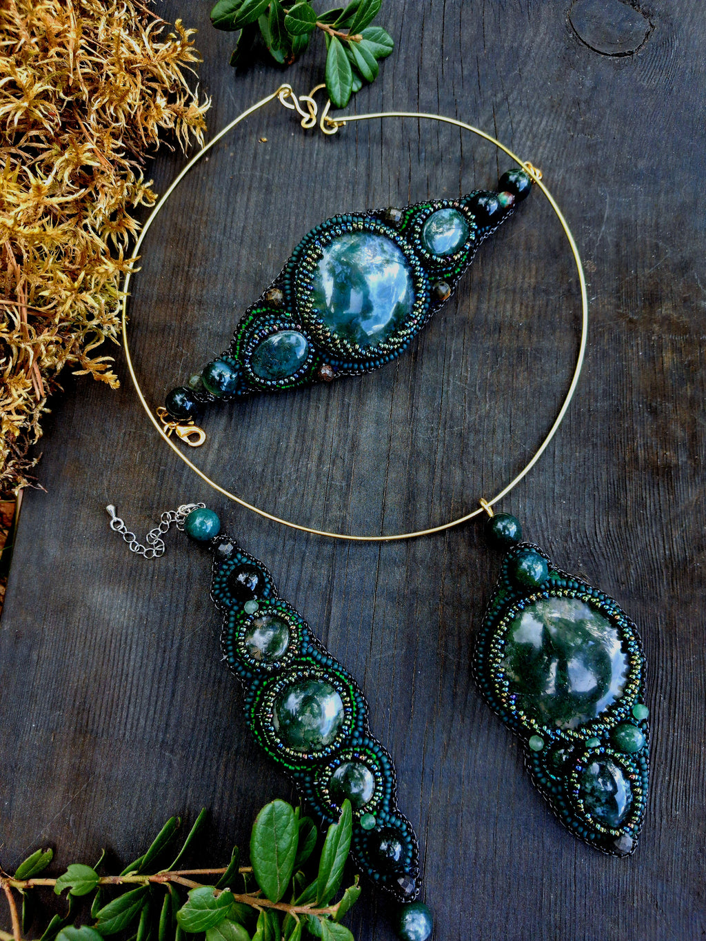 Necklace "Forest Moss"