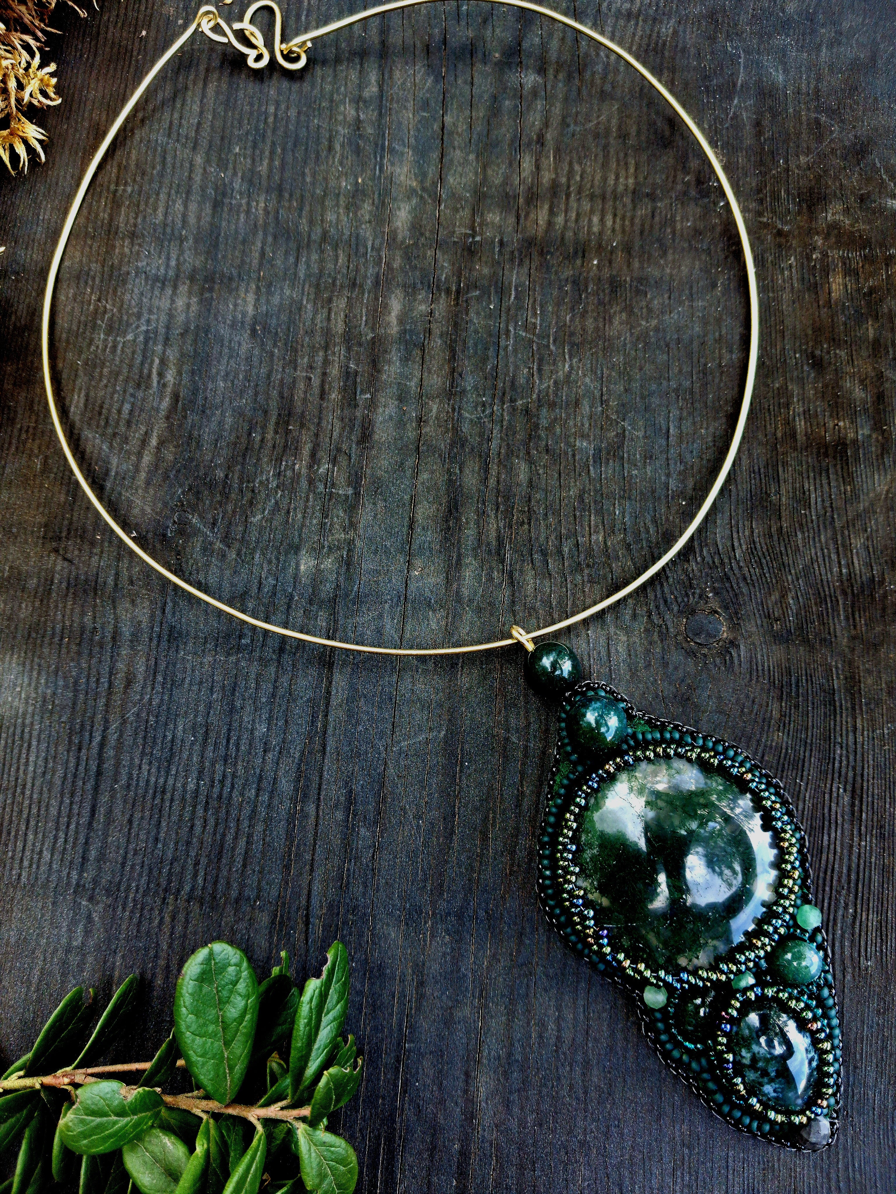 Necklace "Forest Moss"