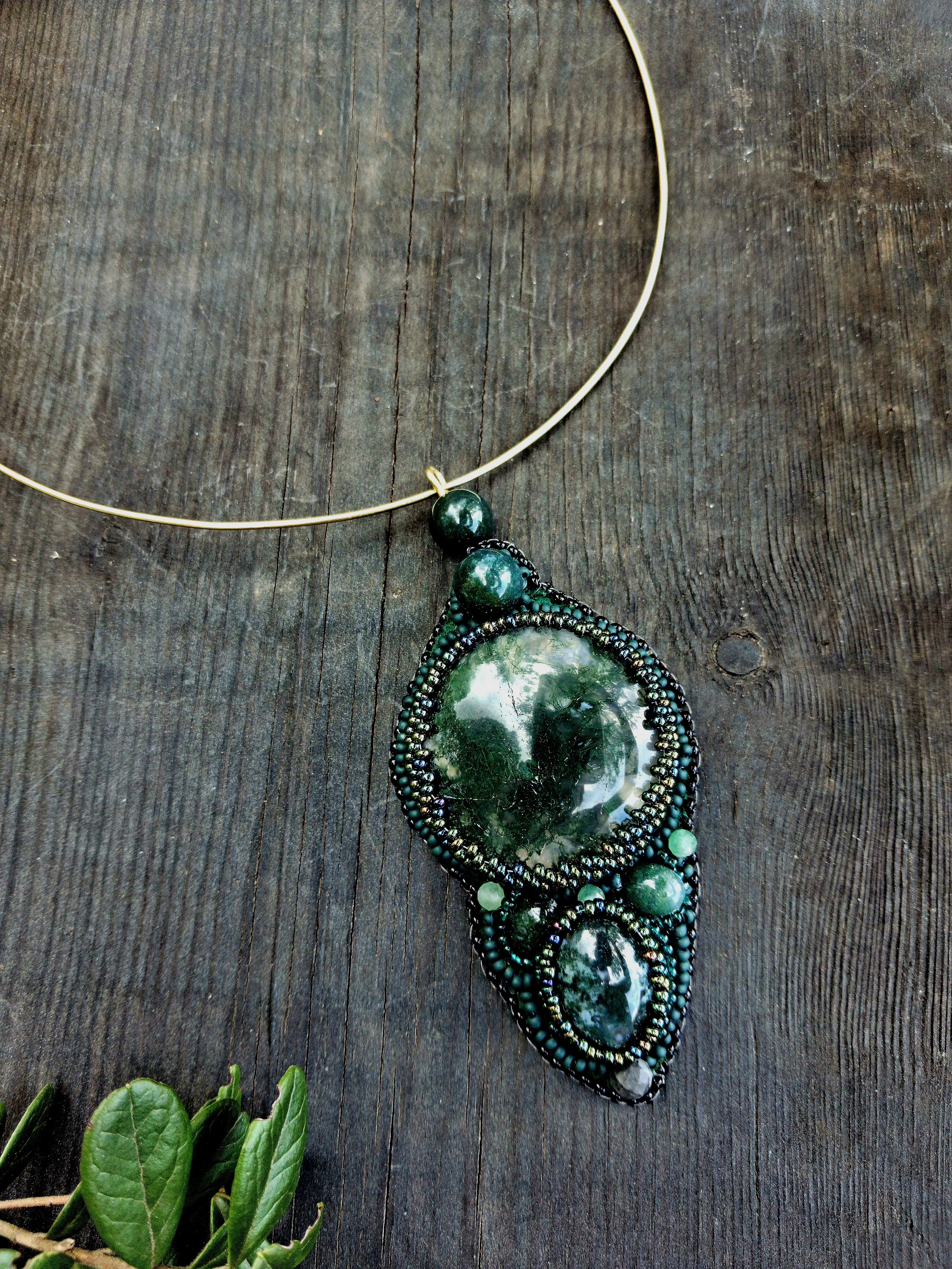 Necklace "Forest Moss"