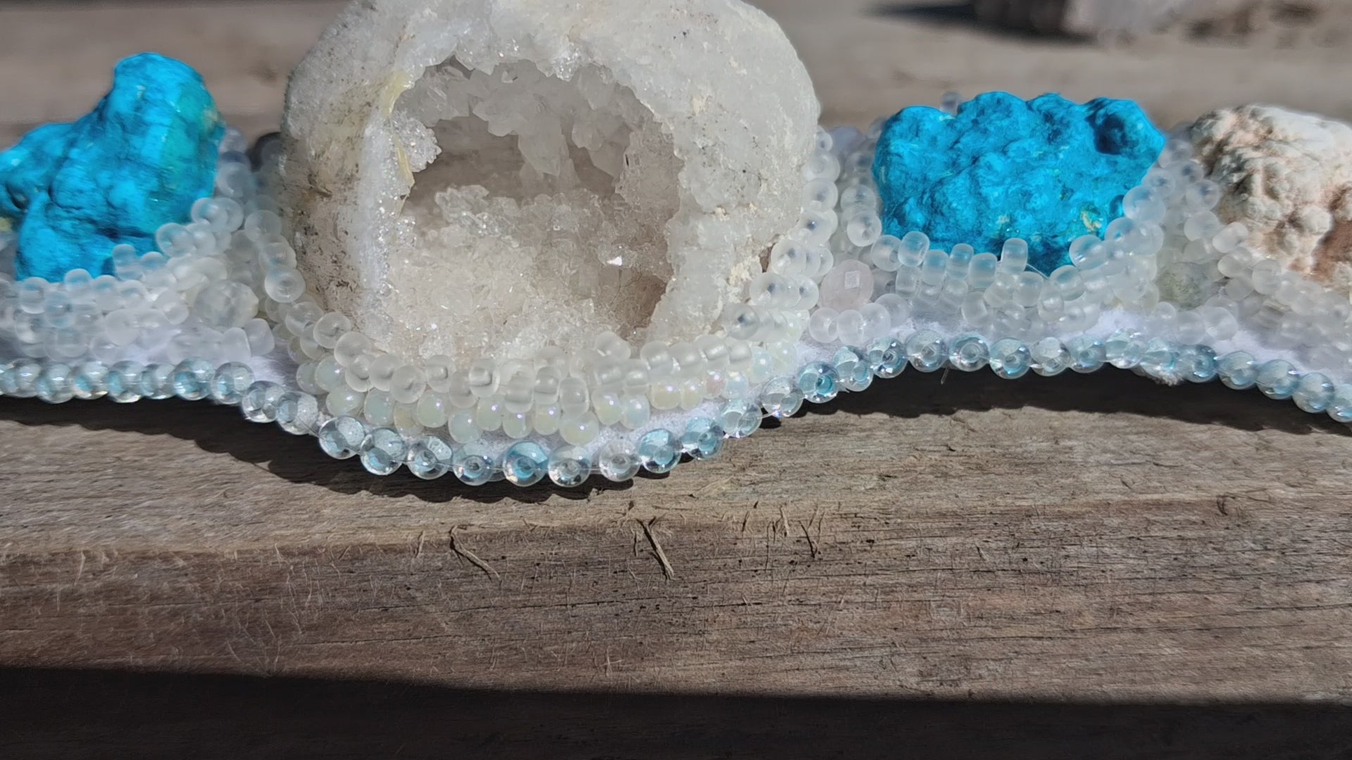 Bracelet "Glacier" & Crystal Geode